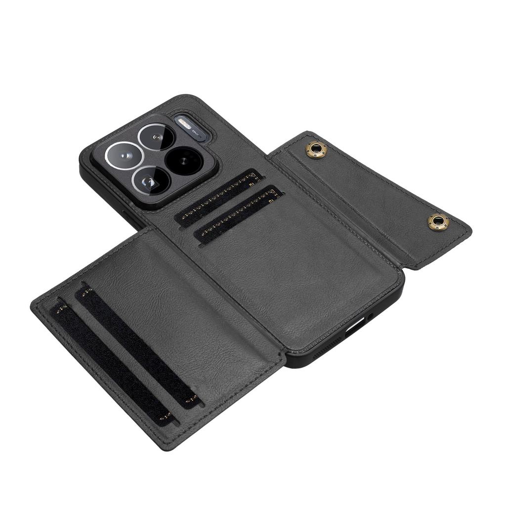 For Xiaomi 15S Pro Case with Card Slots Kickstand Leather + TPU Phone Cover