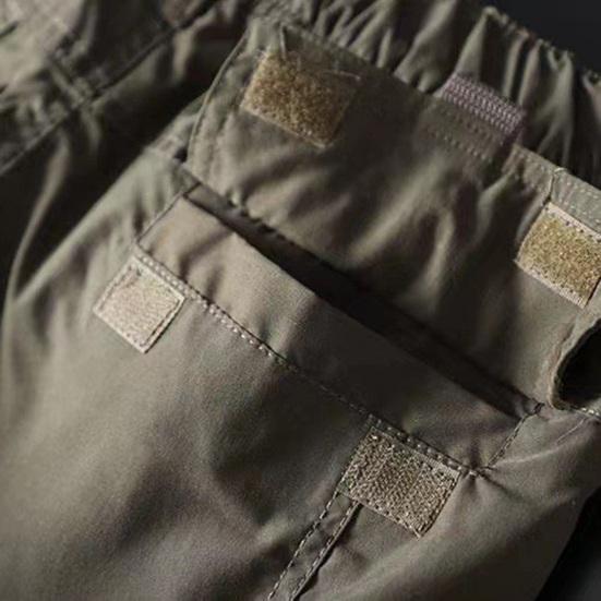 Herre Tykke Cargobukser Fleeceforet Fritidsbukser Multi-lomme Rett Ben Høst Vinter Bukser for Daglige Utflukter Streetwear