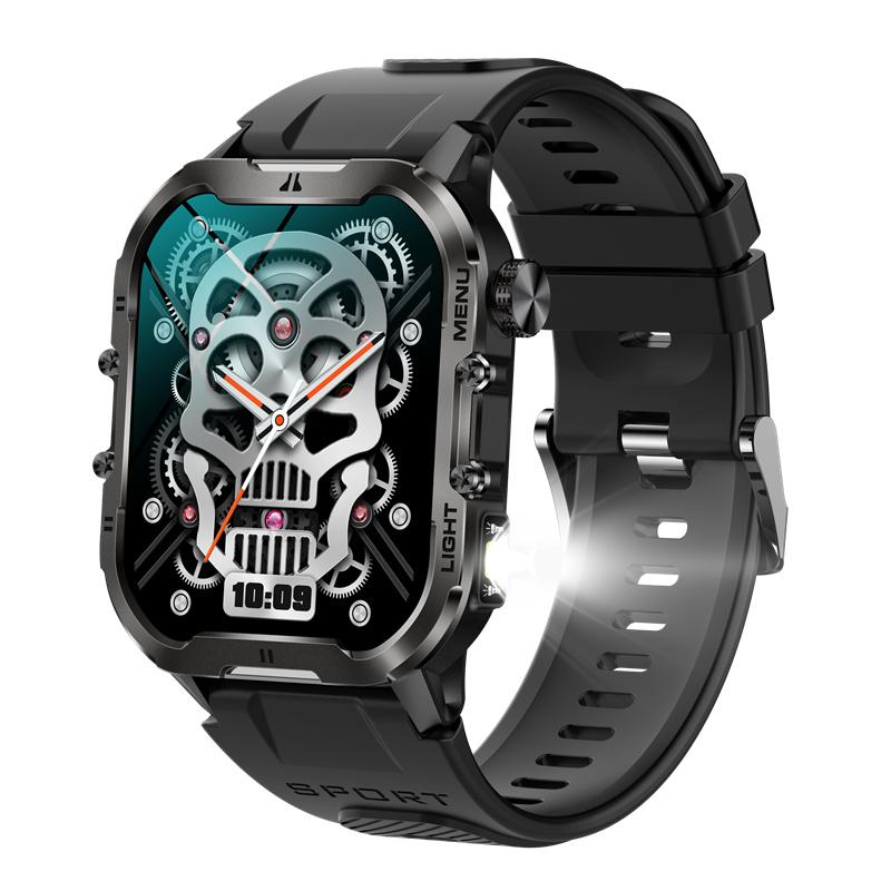 T26 Chytré hodinky Svítilna 1,96" Velký displej LED Světlo Bluetooth Volání SOS Venkovní Odolné Sportovní Fitness Tracker Chytré hodinky