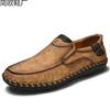 Casual Men's Shoes Hand-sewn Men's Shoes Summer Soft Sole Breathable Casual Large Size Lazy Driving Shoes Korea