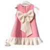 Rosa Kleid für Mädchen - Sommer Kindermode Großes Schmetterlingsknoten Prinzessinnenkleid