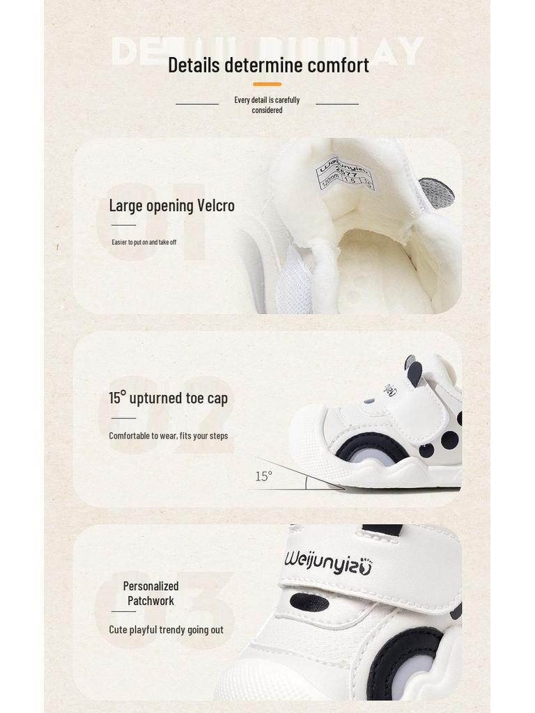 2025 Winter Baby Walking Shoes: Cotton, Plus Velvet, Soft Sole for Boys & Girls