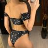 Floral Off Shoulder Bikini Dame Badedrakt Dame Badetøy Bikini sett Mid waist Badedrakt