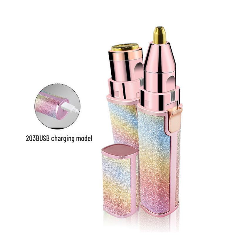 

Электрическая бритва для губной помады 2-в-1 для безболезненного подравнивания и бритья бровей, заряжается от USB и портативна, доставка поштучно. Battery-powered (batteries not included)