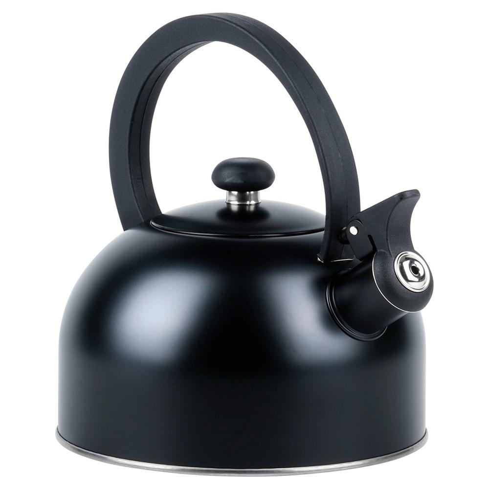 Czajnik Stalowy Czarny z Gwizdkiem do Gotowania Wody na Kuchence 2L