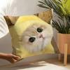 Cute Funny Internet Meme Cat  Pillow Case Linen Cushion Covers For Decorative Sofa Home Pillows Case Car Chair Pillows Cases