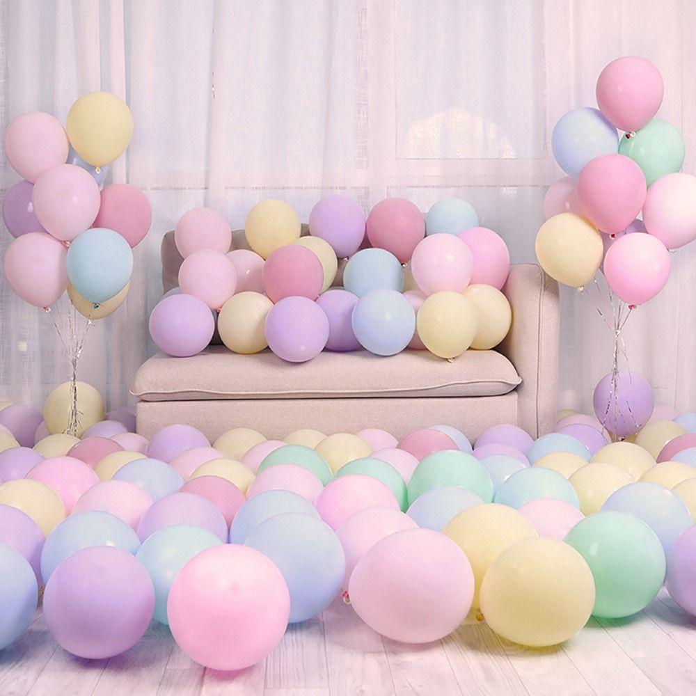 100pcs 10 Inches Rainbow Balloon Mixed Color Multicolor Balloon Macaron Balloon  Party Decoration
