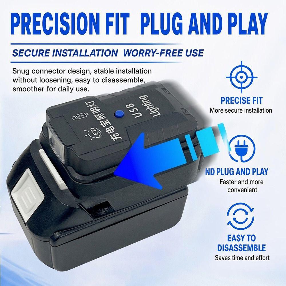 USB nabíjení USB baterie Invertor LED světlo Konvertor lithiové baterie pro baterii Makita 18V