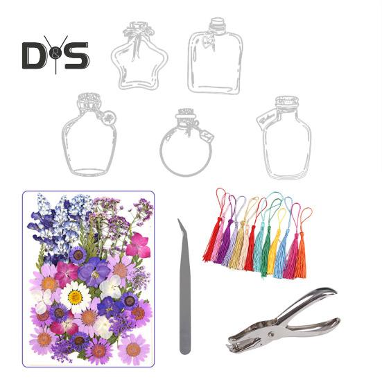 20Pcs DIY Transparent Dried Flower Bookmarks Handmade Clear Pressed Flower Bookmarks Making Kit for Women