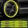 New Car Wheel Hub Sticker Reflective Night Driving Safety Luminous Sticker For Peugeot 206 208 306 307 308 407 408 508 2008 3008