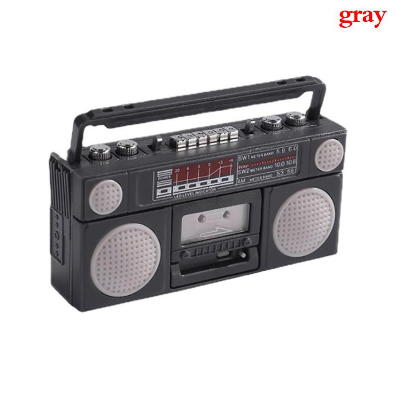 Dukkehus Mini Ornamenter Mini Nostalgisk Radioopptaker Modell Leker Dekorasjoner
