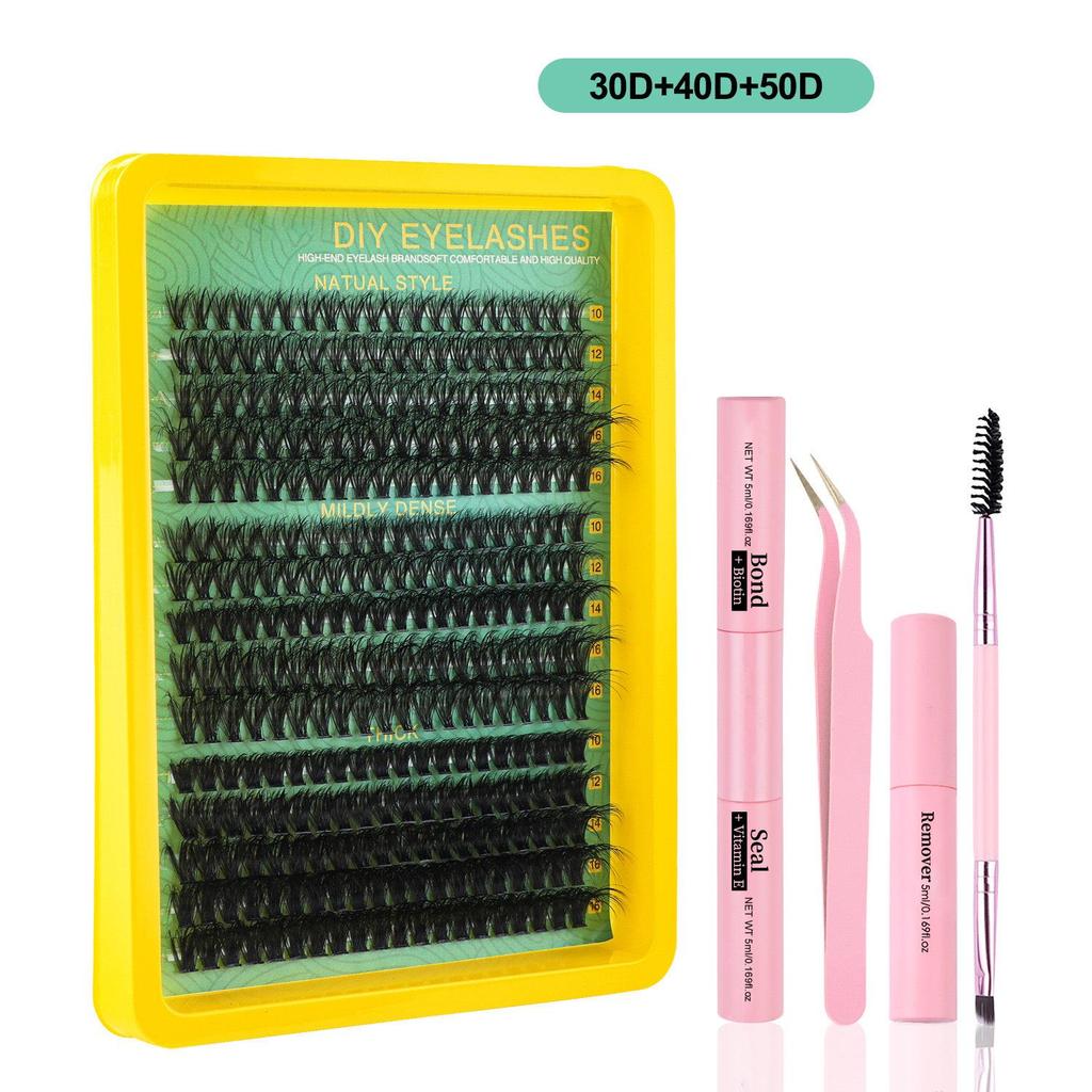Hot Selling DD Curl Lift Mixed False Eyelashes, 10-16mm, Realistic Single Cluster, Dense Style