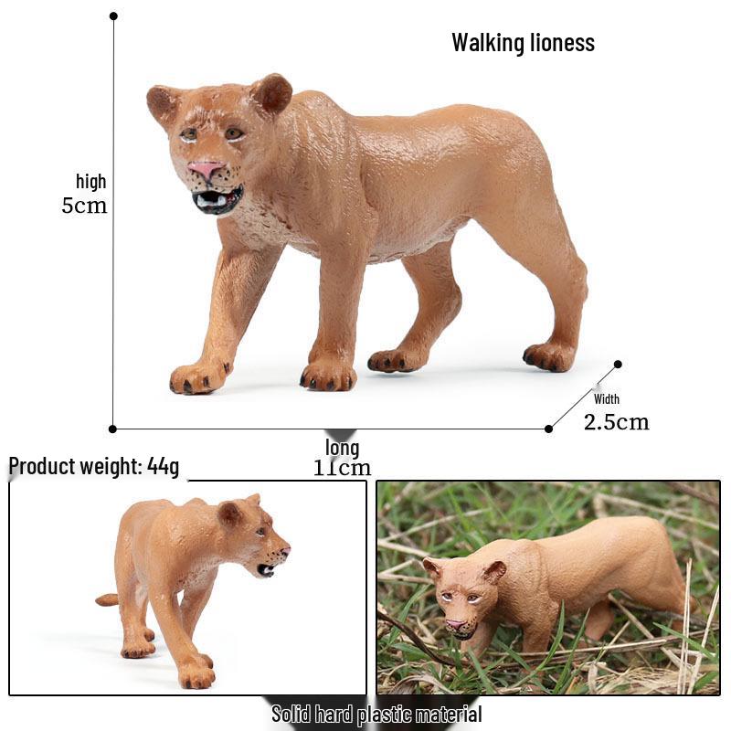Lion Pride Simulation: Male & Female African Lion Figurines - Plastic Wild Animal Action Models