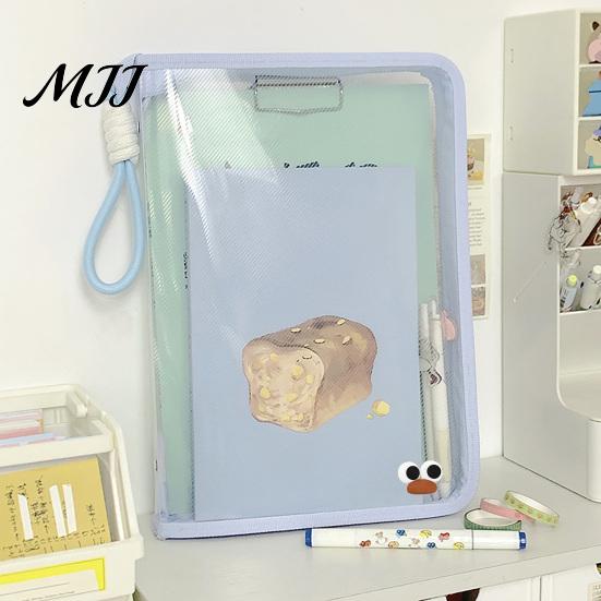 Dustproof File Protection Sleeve Clear Expanding Folder, with Hand Strap, Macaron Color Lightweight Student Test Paper Holder Waterproof Plastic