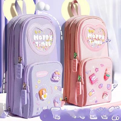 Rucksack Wasserdichtes Mäppchen für Mädchen Grundschüler Kinder Große Kapazität Ästhetischer Wert Schlicht und Niedlich Mädchen Cartoon Schreibwaren