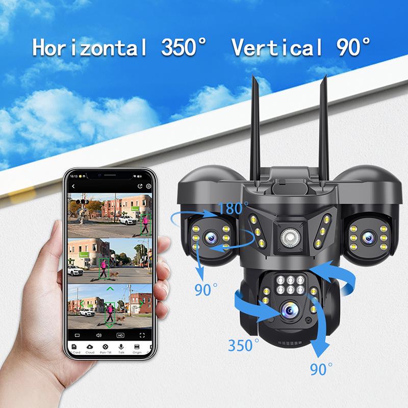 HD Güvenlik Kamerası: Kablosuz, Mobil Uzaktan Kumanda, Dış Mekan, WiFi ve 4G, Üç Ekranlı Gösterim