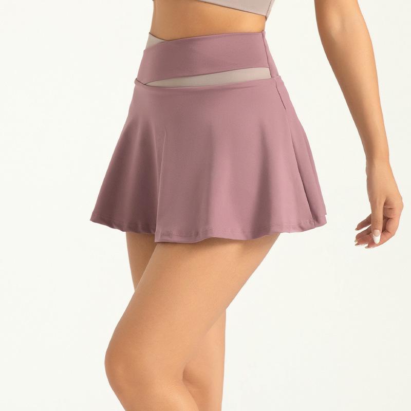

Nude Color-Matching Anti-Exposure Sports Skirt - Two-Piece Style for Running and Fitness Medium
