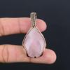Rose Quartz Gemstone Pendant | Oxidized Copper Wire Wrapped | Necklace Pendant | Handmade Copper Pendant Jewelry Gift For Her/himLC-305