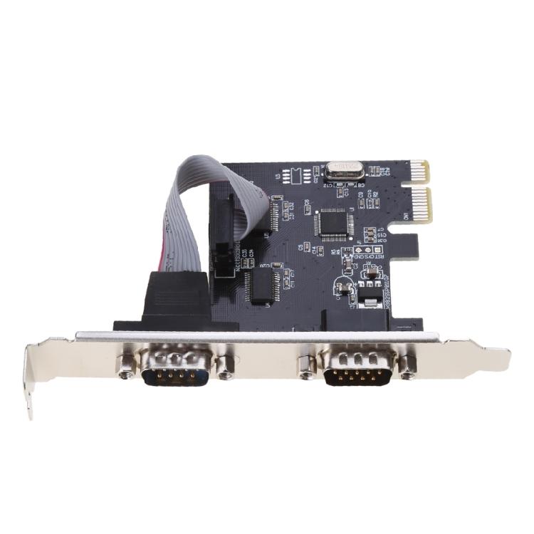 PCIE 2 Port Serial Expansion Card PCI for Express PCI-E To DB9 X2 RS232 COM Adap
