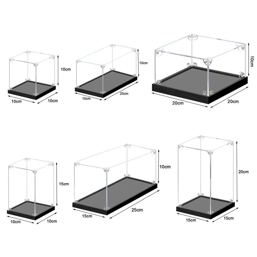 Transparent Acrylic Acrylic Display Case Stackable Design Wooden Bottom Dustproof Cover No-glue Assembly Display Box