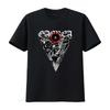 T-shirt Gotica da Uomo Gaerea Eye Licenza Design Triangolare con Faccia Malvagia e Stampa Rossa Leggera