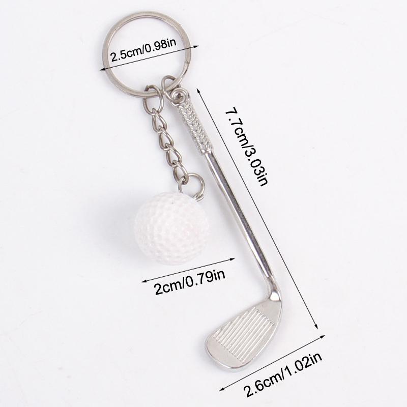 Simulation Mini Golf Ball Keychain Creative Metal Keyring Car Key Holder Bag Pendant Hanging Decoration Couple Gifts