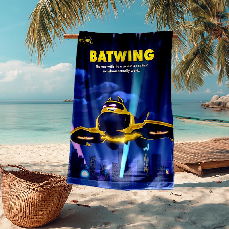 Ultra-Soft Beach Towel with Batwheels Theme,Ideal for Pool - Camping, Diving - Perfect Travel Essential, Vibrant Beach Towel.