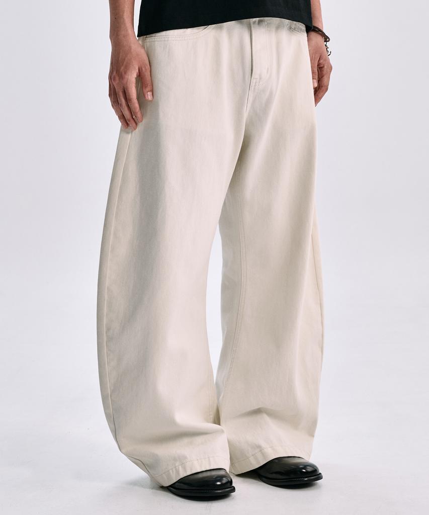 TAKEASY Cotton Curved J Pants (Cream)
