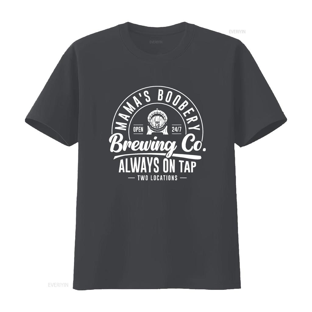 Mama s Boobery Brewing Co New Mom Breastfeeding Funny T Shirt vintage Washed Stretched Top For Everyday Wear Versatile homme