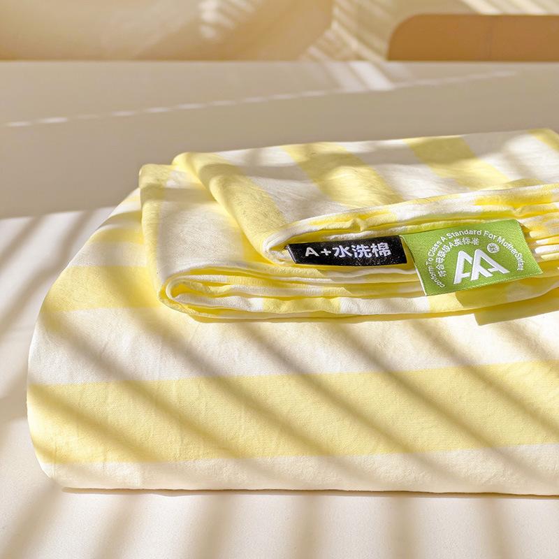 Buy washed cotton striped dirty single sheet for a single piece, thin bedspread for spring and summer, wholesale of student dormitory sheets.
