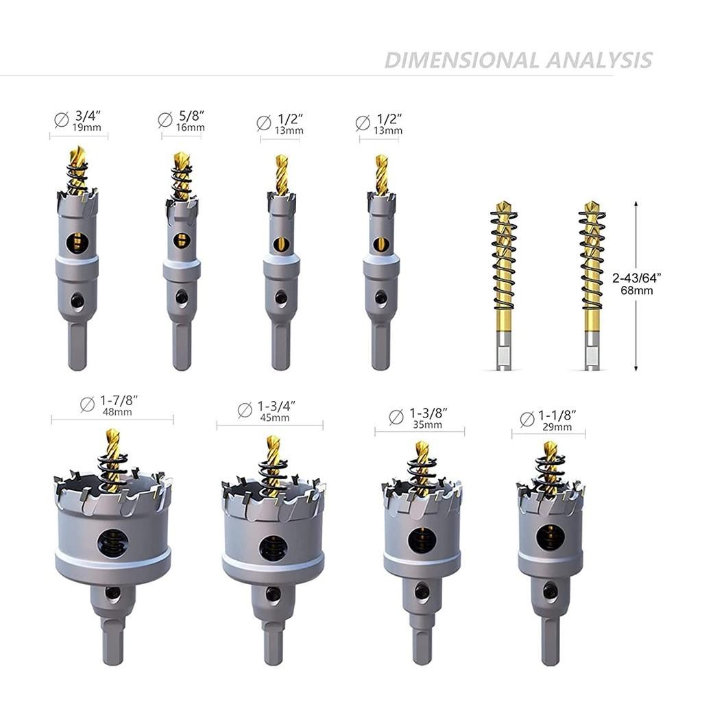 Professional Hard Metal Hole Opener Tool Set Upgrade Heavy Duty Carbide TCT Carbide Hole Saw Kit