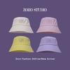 Sweet Embroidered Floral Cotton Bucket Hat For Women Breathable Short Brim Design