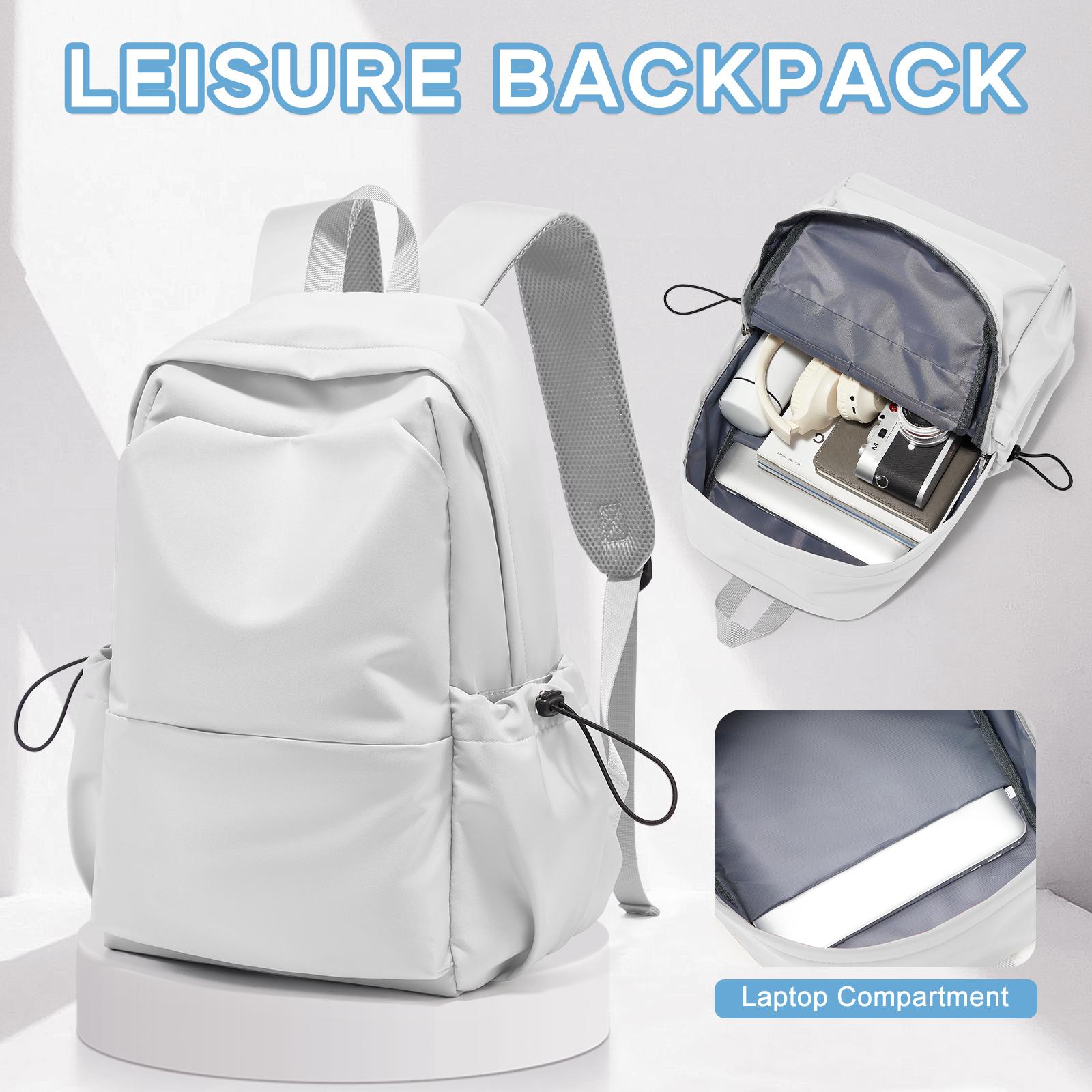 

School Backpack Black Waterproof Bookbag Casual Lightweight Laptop Travel Rucksack Daypack School Bags for Boys Girls Teens белый