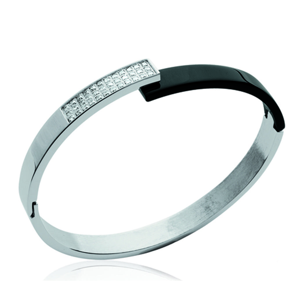 Les Trésors De Lily [I9119] - Bracelet Acier 'Déesse' bicolore - 65 mm 6 mm