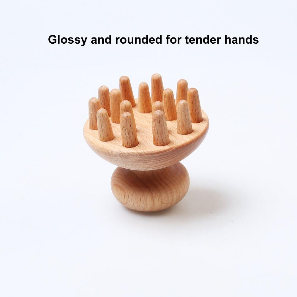 Wooden Material Wood Mushroom Massager Mushroom Shape Wooden Massager Scalp Massager Full Body Use