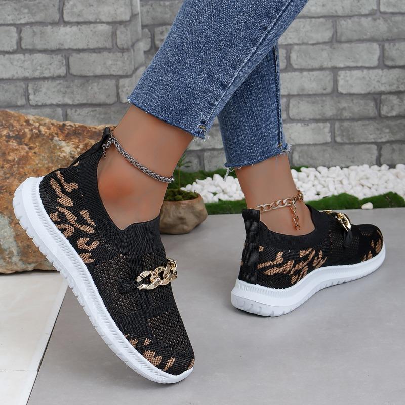 New Summer Fashion Walking Women's Flat Shoes Metal Decorative Mesh Comfortable Breathable Casual Sports Shoes NO:026
