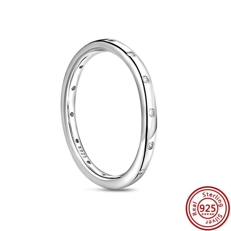 Argent Sterling 925 Cuivre Cœur Étincelant Zircon Flèche Vague Amour Éternel Infini Bagues de Couple Mariage Fiançailles Fête Zircon Cadeau