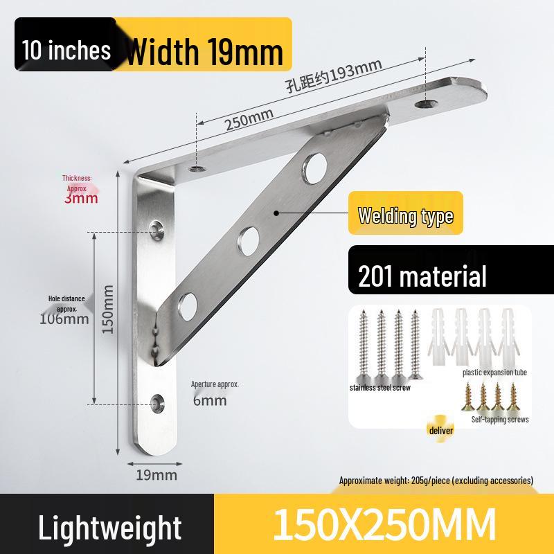 Stainless Steel Right Angle Wall Shelf Bracket Support