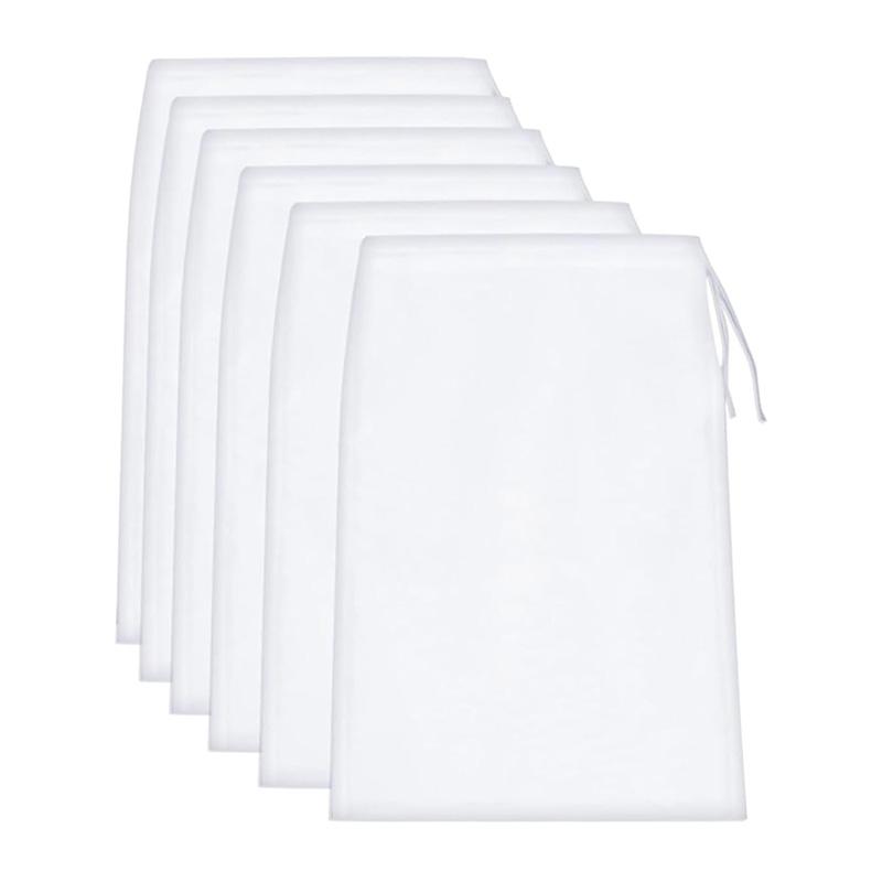 4/6Pcs Reusable Straining Bag Set 20*30cm Cheese Cloth Cheesecloth Bags for Straining Fine Mesh Straining Bag Drawstring Bags