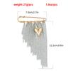 Sturdy Alloy Heart Shape Brooch Multiple Tassels Exaggerated Styles Color Block Fashion Accessory
