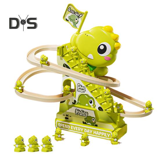 

Электрическая игрушка-горка для скалолазания в виде животных со светодиодной подсветкой и музыкой для детей, обучающая автоматическая лестница для восхождения в виде динозавра и кролика, американские горки, скользящая дорожка Dinosaur