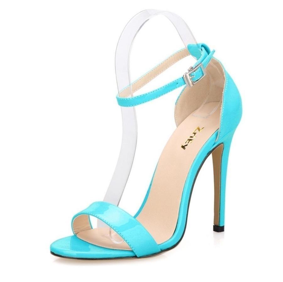 Sandali Sexy con Cinturino alla Caviglia Stampa Leopardo Tacco Alto Donna Punta Aperta Scarpe con Tacco Verniciate Scarpe da Festa