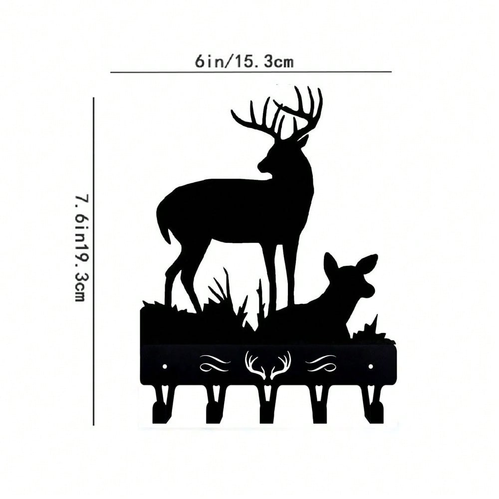 Iron Deer Wall Hook, Kitchen Storage Organizer, Metal Home Decor TY1040-6in