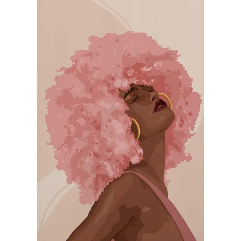 Elegant Black Woman African American Couple Canvas Poster Print Wall Art for Living Room Bedroom  Perfect Home Decor Gift