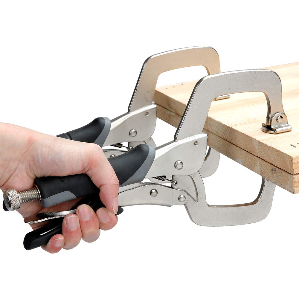 Amazon Basics Metal Clamps, 28cm, Black/Silver, 2-Piece Set