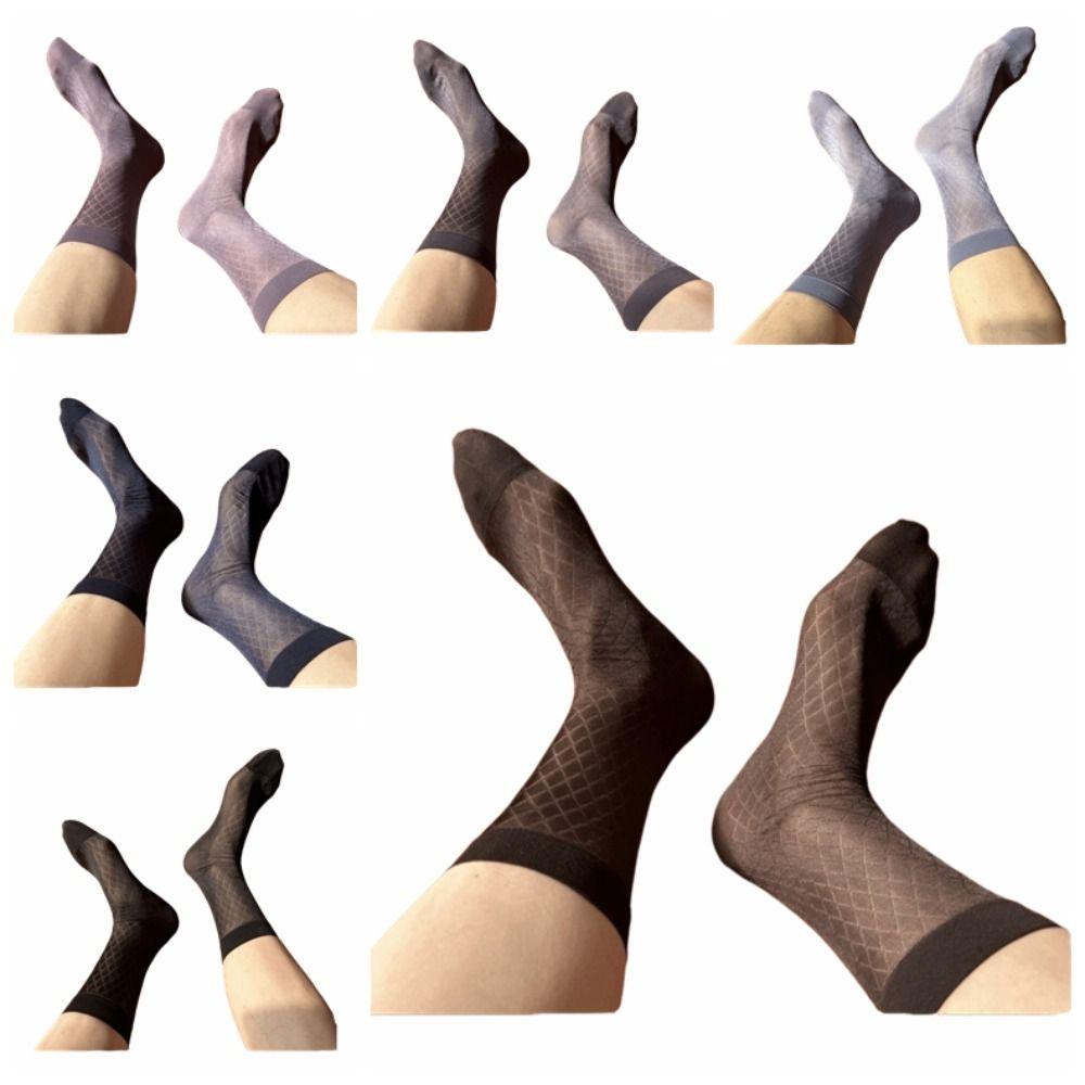 Grid Dress Socks Strip Thin Socks Elastic Men's Socks  Gentlemen