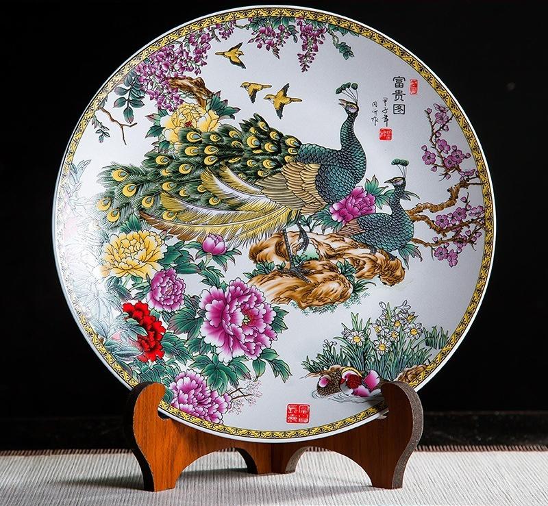 Creative Ceramic Plates Decorative Ornaments Home Decor Hanging Plates Handicrafts Living Room Wine Cabinets Decorative Plates