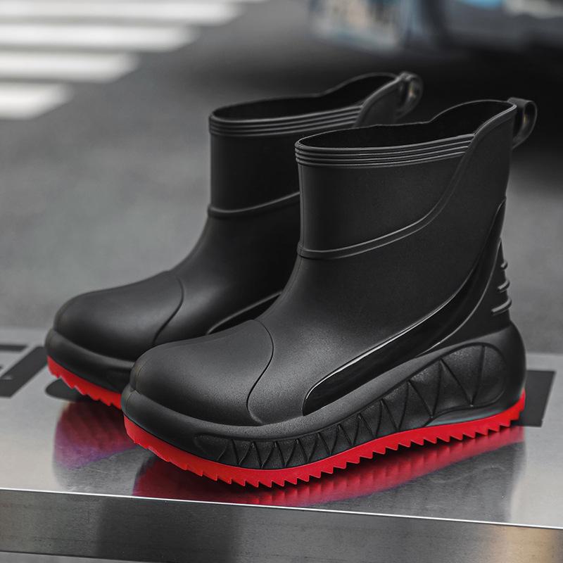 Men's Non-Slip, Wear-Resistant Rain Boots with Thick Soles for Outdoor, Fishing, and Casual Use