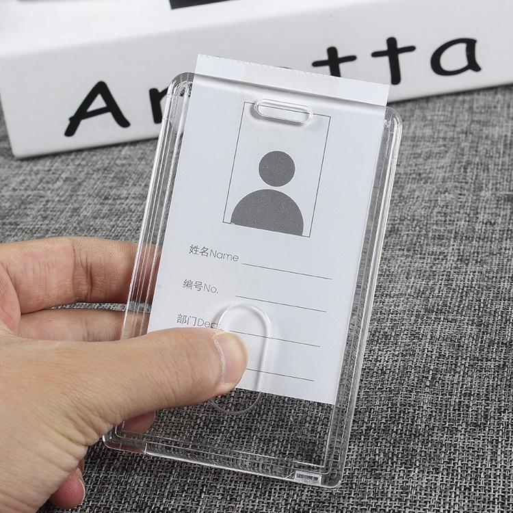 Acrylic Transparent Id Card Holder Name Tag Holder For Employee Worker Office Meeting Company School Students Bus Card Holders