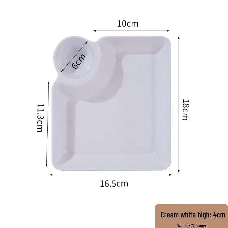 ZISIZ Wheat Straw Square Microwave Dumpling Plate Set